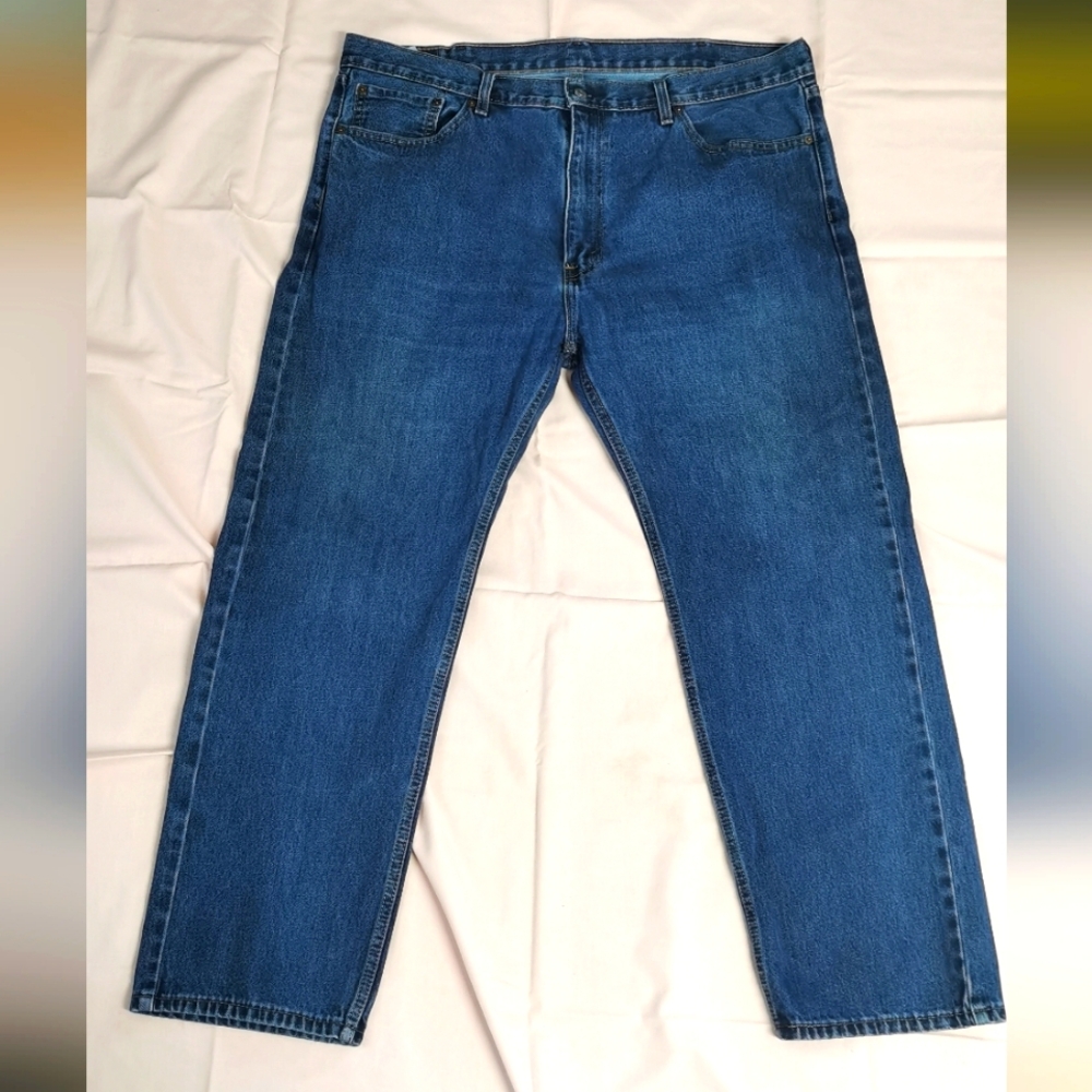 Levis Men's 505 W42 L30 Blue Regular Straight Denim Jeans